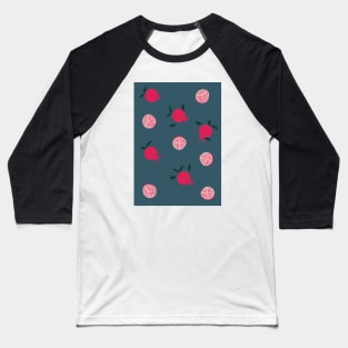 Pomegranate Illustration Print 4 Baseball T-Shirt